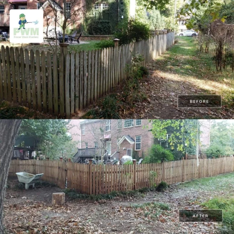Fence washing service before and after
